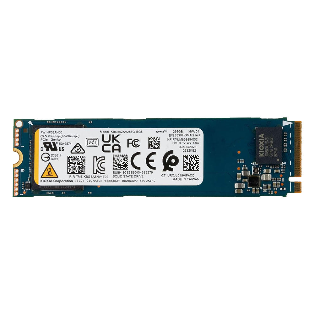 هارد درايف Kioxia توشيبا 256 جيجابايت KBG50ZNS256G NVMe PCIe M.2 SSD للكمبيوتر واللاب توب (استعمال خارج)