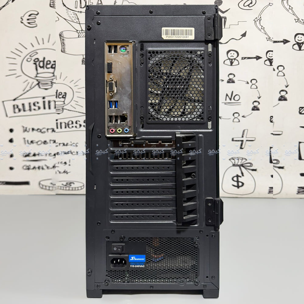 كيس ميد تاور تو بي جيمينج (انتل كور i7-12700F - رام 32 جيجابايت (2x16) - هارد كينجستون 500 جيجابايت NVMe PCIe M.2 SSD - اسوس جيفورس12 جيجابايت RTX 3060 GDDR6 - مازربورد اسوس برايم H610M-K D4- باورسبلاى سيسونيك 650W) تجميعة استعمال