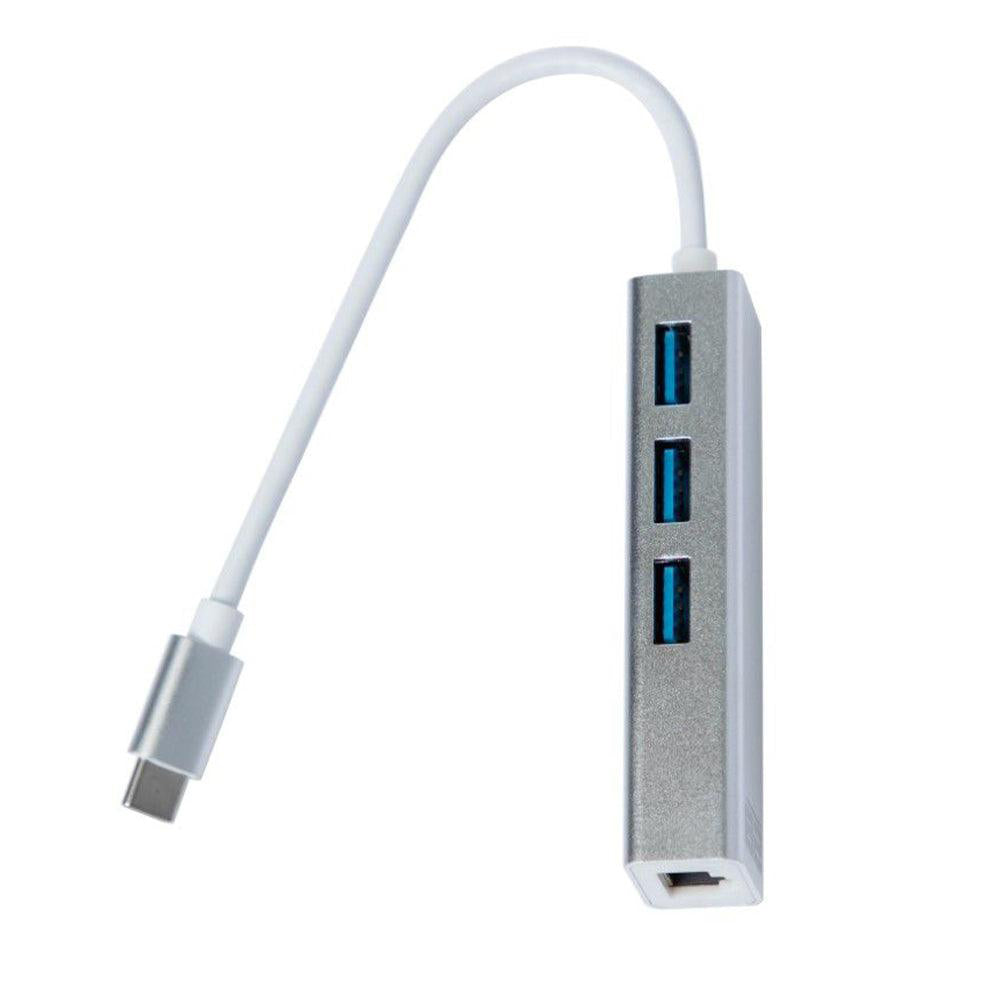 2B CV568 Type-C To USB HUB Converter 3 Ports With Ethernet