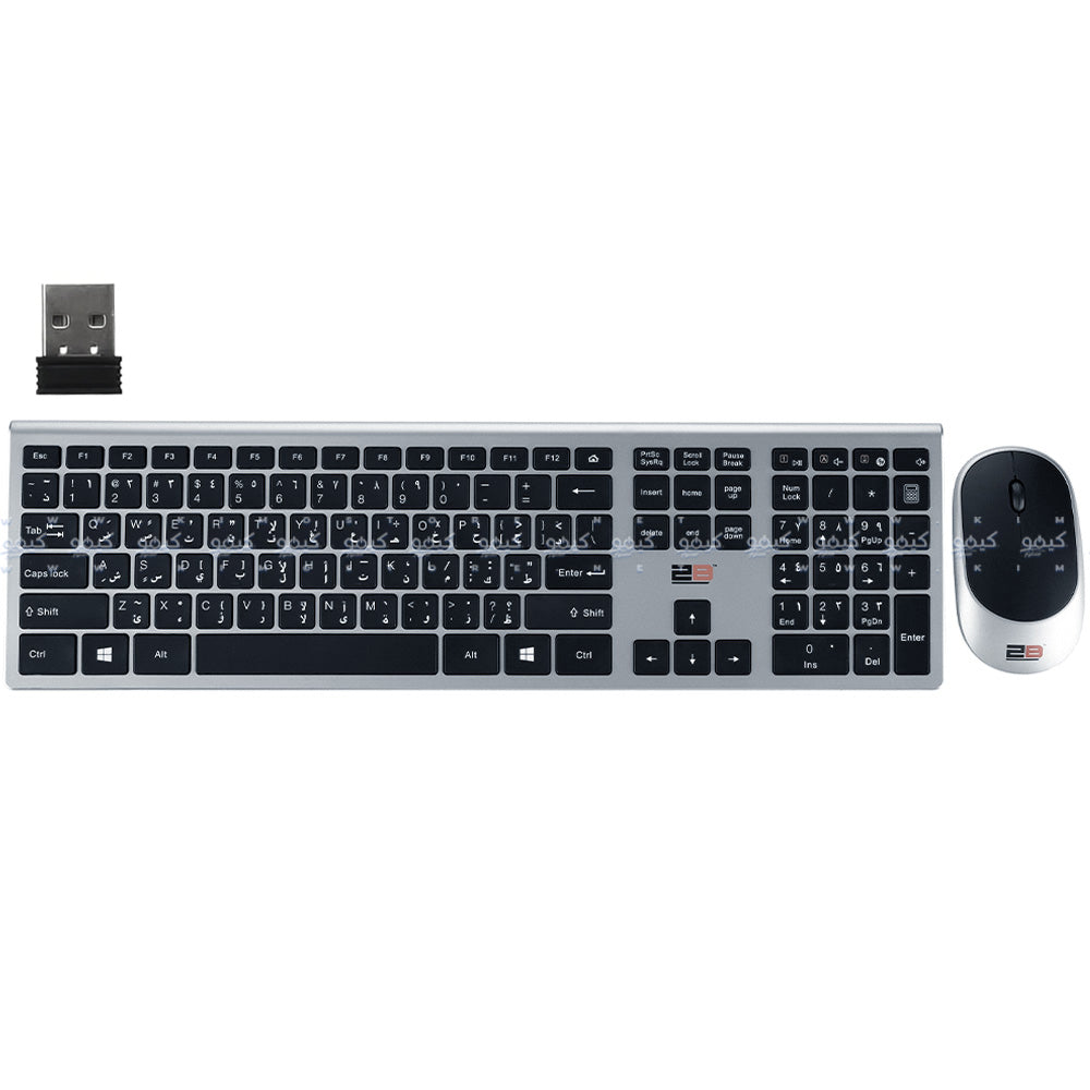 كيبورد + ماوس توبي لاسلكي كومبو إنجليزي و عربي KB306