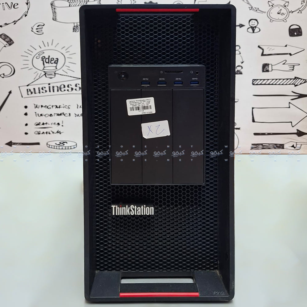 كمبيوتر ورك ستيشن لينوفو ThinkStation P910 (2x CPU انتل زيون E5-2697 V3 - رام 16جيجابايت DDR4 -بدون هارد- بدون كارت شاشه) استعمال خارج