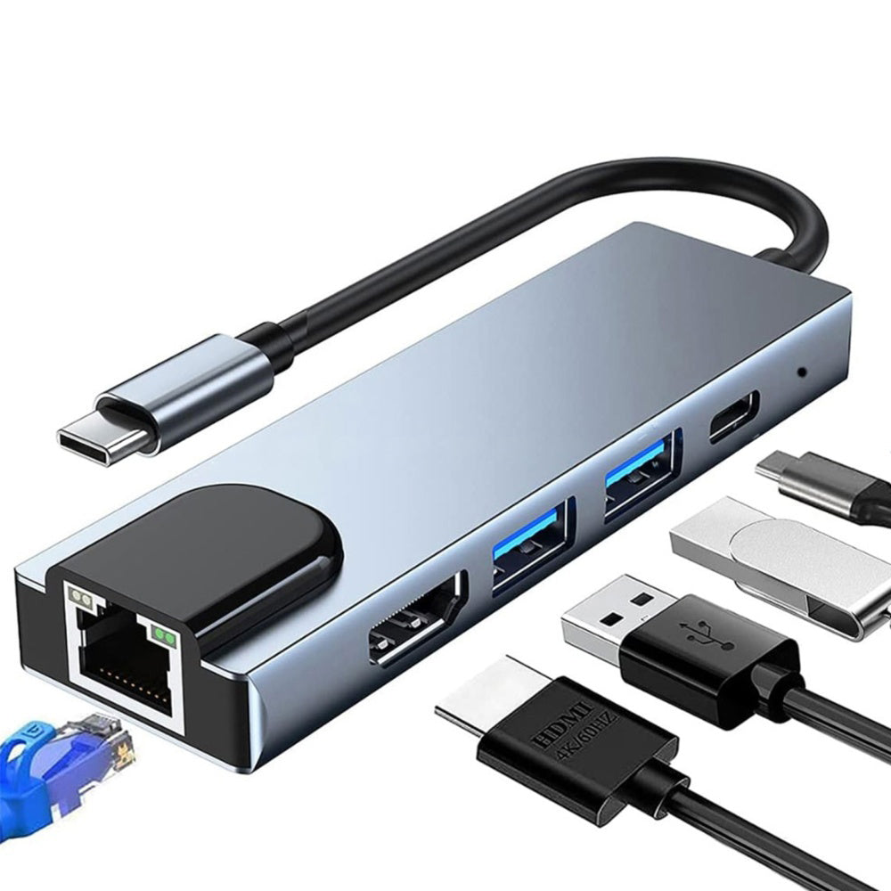 محول موزع 5 في 1 تايب سي 4K