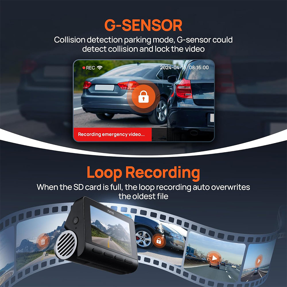 70mai A800S-1 Dash Cam Pro Plus + Rear Cam Set 4K