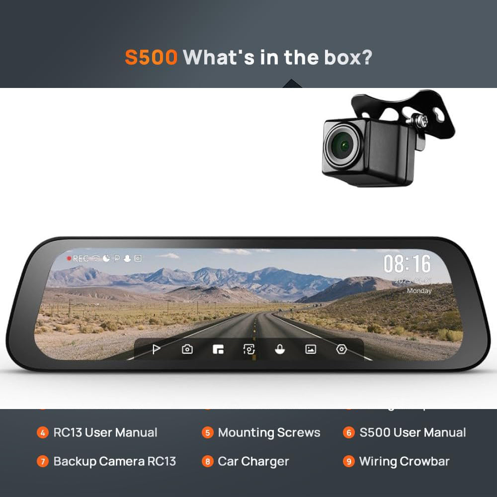 70mai S500 Rearview Dash Cam Set