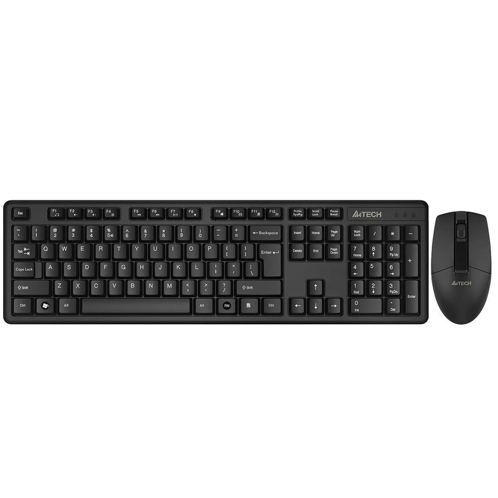 A4Tech 3330NS Wireless Keyboard + Mouse Combo English & Arabic - Black