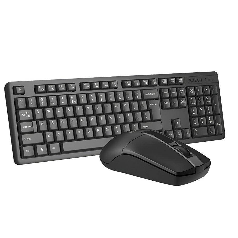 A4Tech 3330NS Wireless Keyboard + Mouse Combo English & Arabic - Black