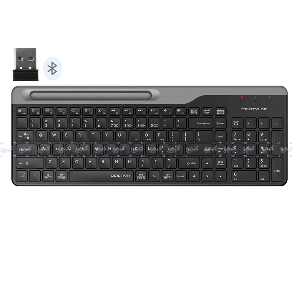 كيبوردر ايه فور تيك لاسلكي بلوتوث انجليزي و عربي Fstyler FBK25