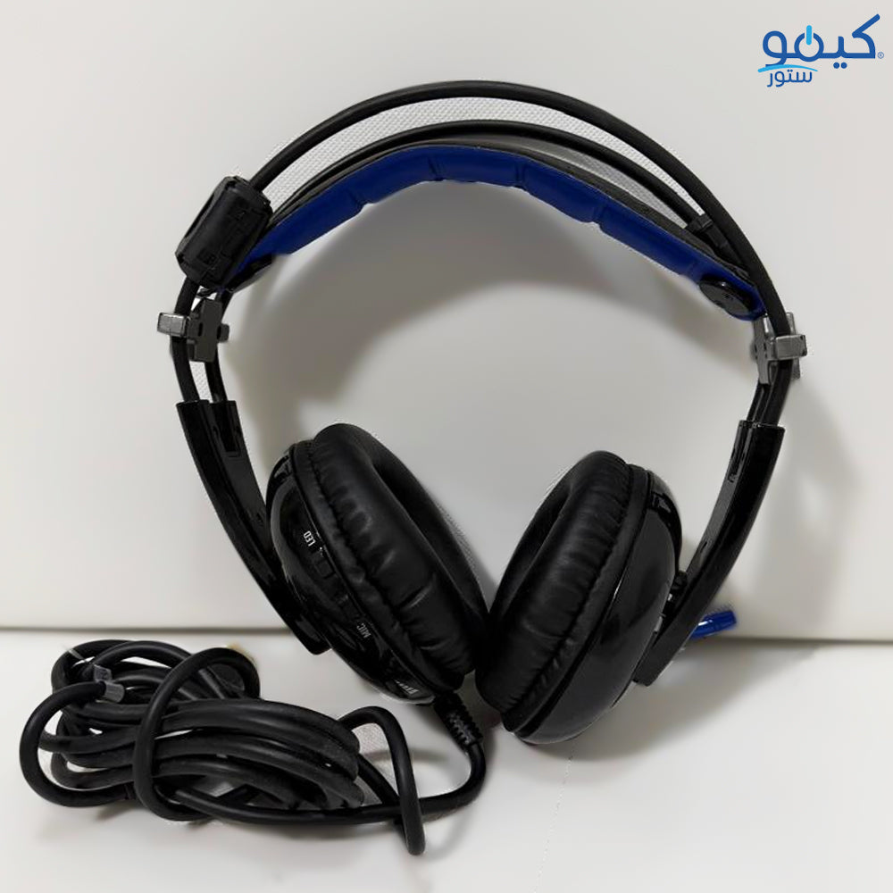 ABKONCORE B581 USB Gaming Headset with 7.1 Surround Sound - Noise-Cancelling Mic On-Ear Controls LED Light (Used)