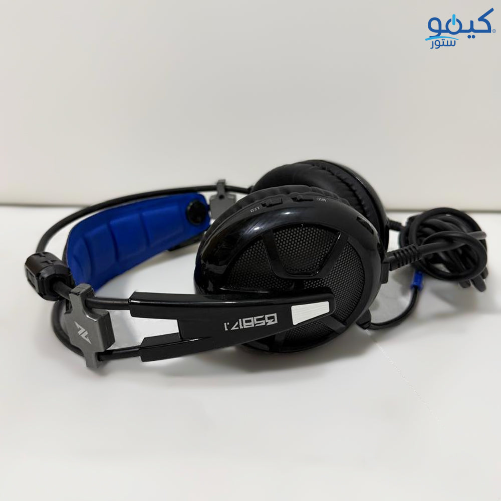 ABKONCORE B581 USB Gaming Headset with 7.1 Surround Sound - Noise-Cancelling Mic On-Ear Controls LED Light (Used)