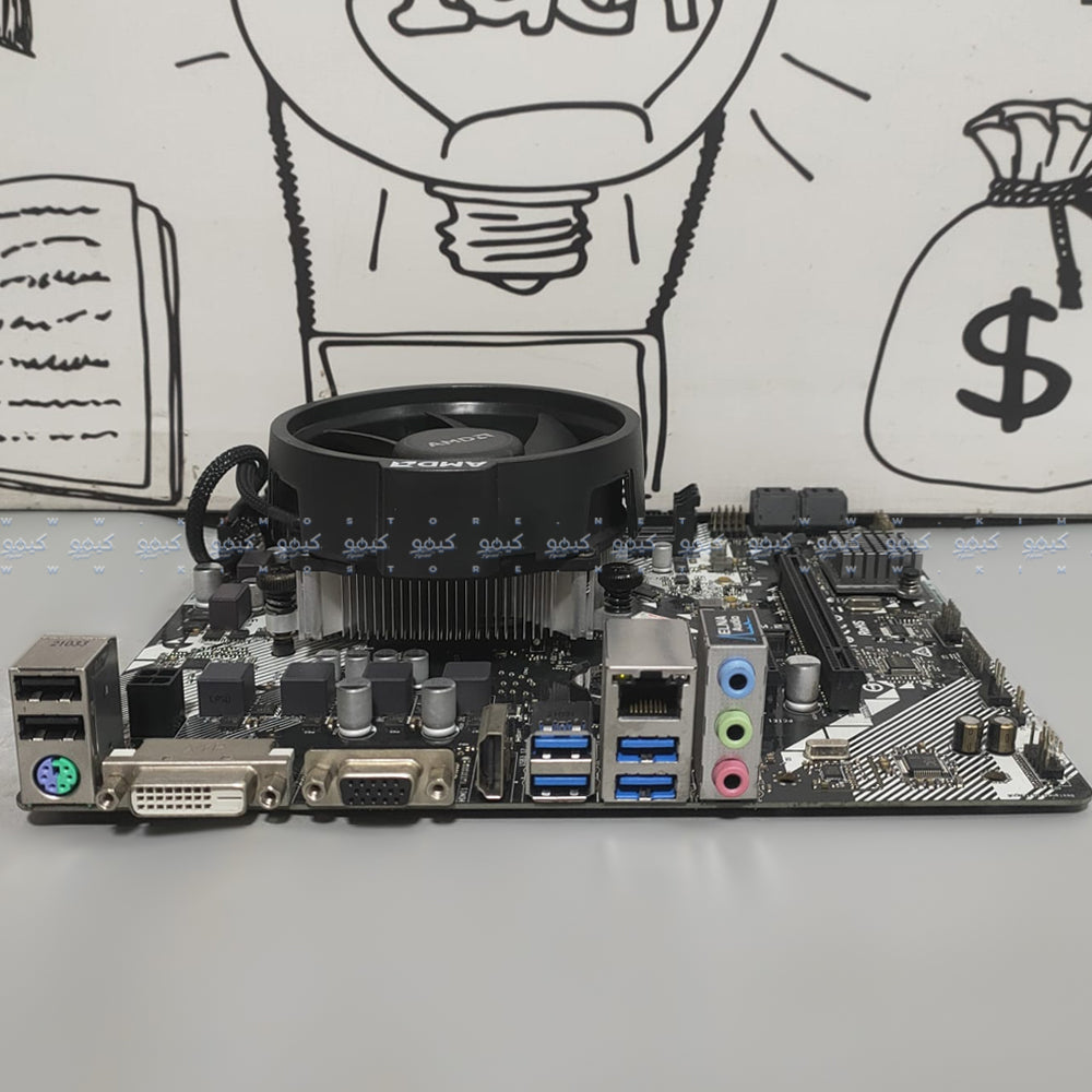 مازر بورد إى إس روك إى إم دى رايزن A320M-HDV سوكيت معالج AM4 + بروسيسور إى إم دى رايزن 5 3600 (استعمال خارج)