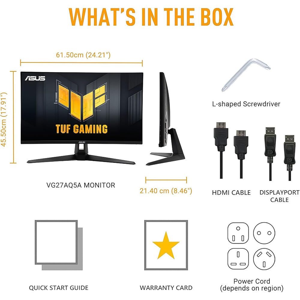 ASUS TUF VG27AQ5A 27 Inch IPS QHD Gaming Monitor 210Hz