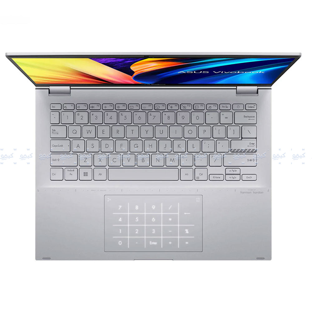 لاب توب اسوس VivoBook S14 Flip TP3402VA-LZ065W (انتل كور i5-13420H - رام 16 جيجابايت - هارد 512 جيجابايت M.2 NVMe - انتل UHD جرافيكس - شاشة 14.0 بوصة 60 هرتز WUXGA IPS تاتش سكرين 360° - ويندوز 11) - فضي