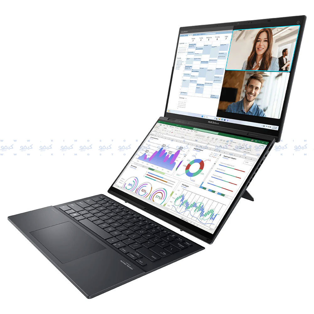 لاب توب اسوس جيمنج ZenBook DUO UX8406CA-OLED009WS (انتل كور Ultra 9 285H - رام 32 جيجابايت - هارد 2 تيرابايت M.2 NVMe - انتل Arc جرافيكس - شاشة 14.0 بوصة 120 هرتز 3K تاتش سكرين - قلم اسوس Stylus - حافظة لاب توب - ويندوز 11) - رمادي