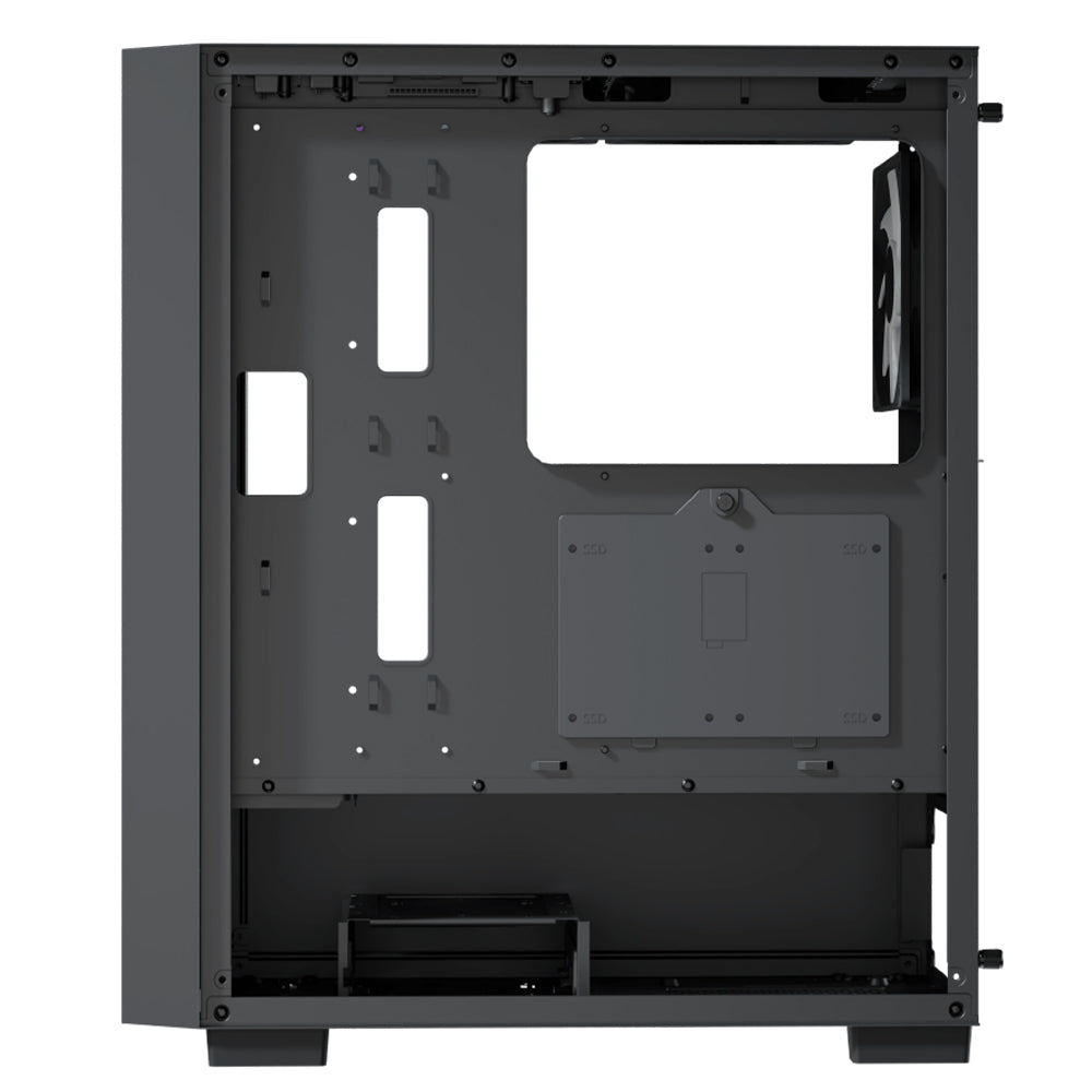 AeroCool B508A Flow ARGB Gaming Mid Tower Case + Lux 80 Plus Bronze Power Supply 650W - Black