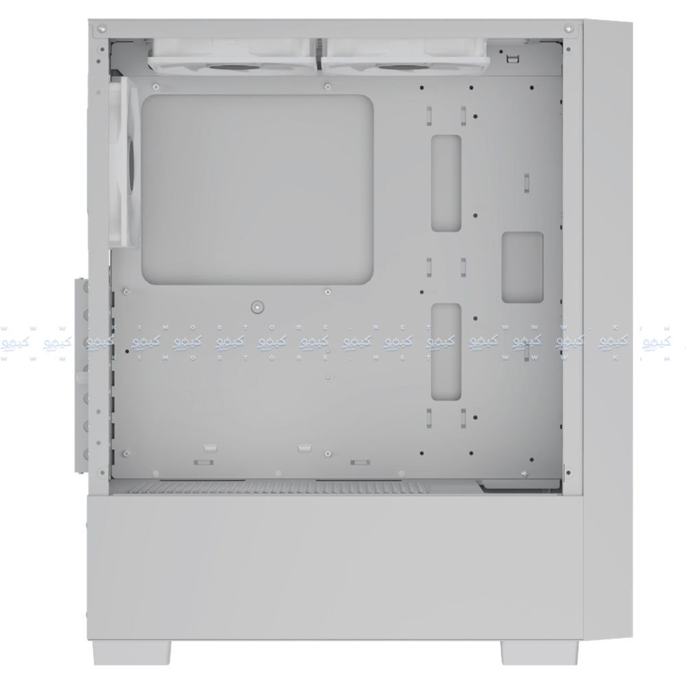 AeroCool B508A Flow ARGB Gaming Mid Tower Case + Lux 80 Plus Bronze Power Supply 650W - White