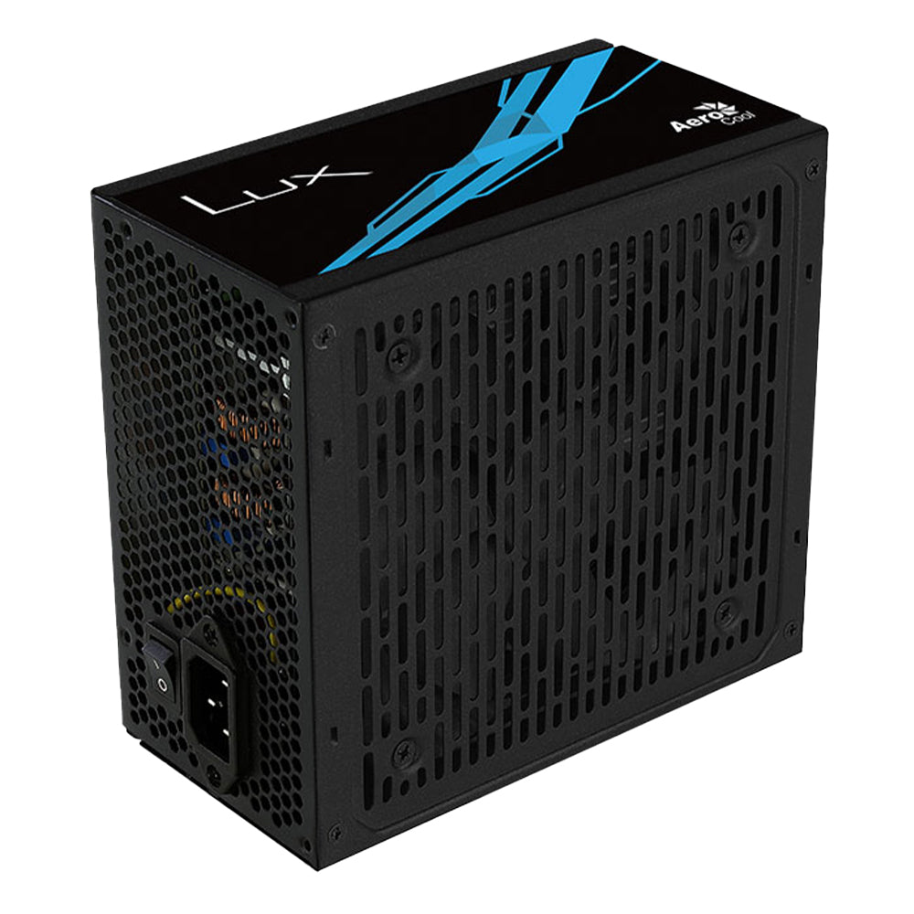 AeroCool B508A Flow ARGB Gaming Mid Tower Case + Lux 80 Plus Bronze Power Supply 650W - White