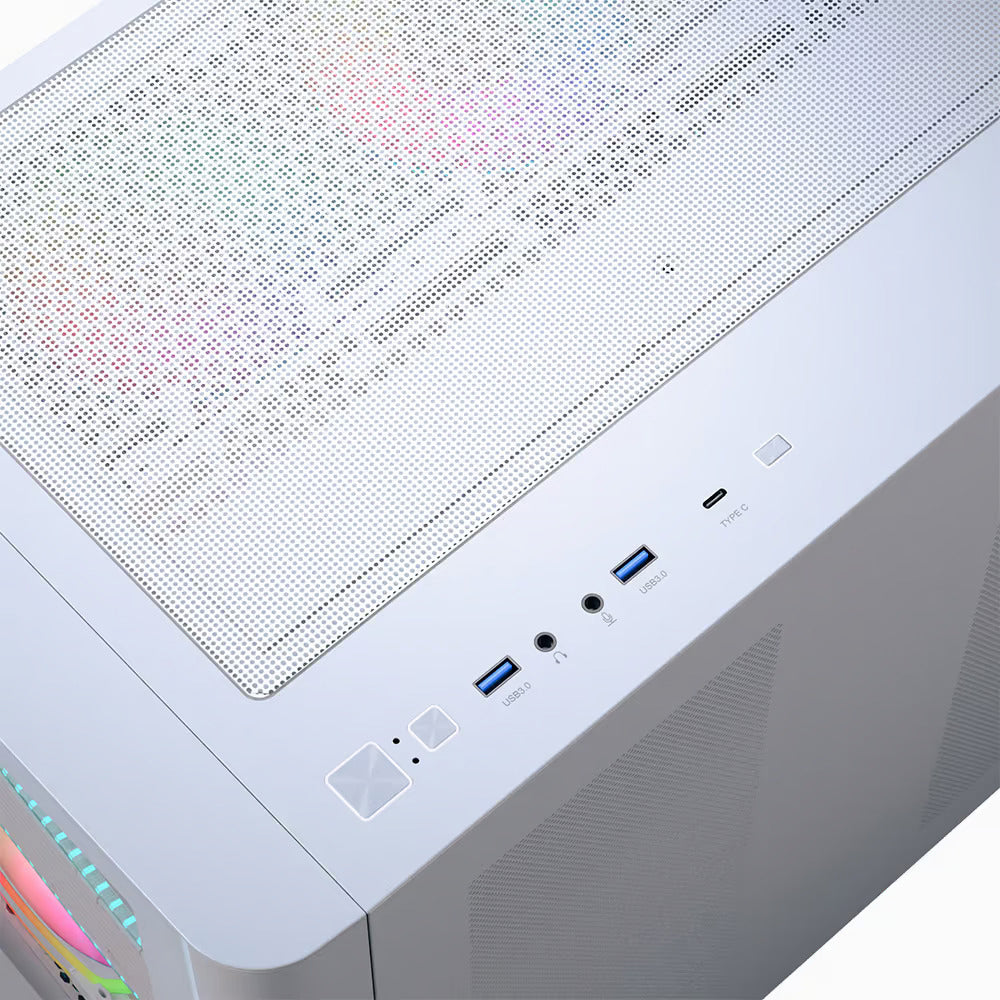 AeroCool P500C Evo ARGB Gaming Mid Tower Case - White