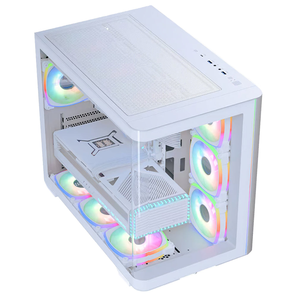 AeroCool P500C Evo ARGB Gaming Mid Tower Case - White