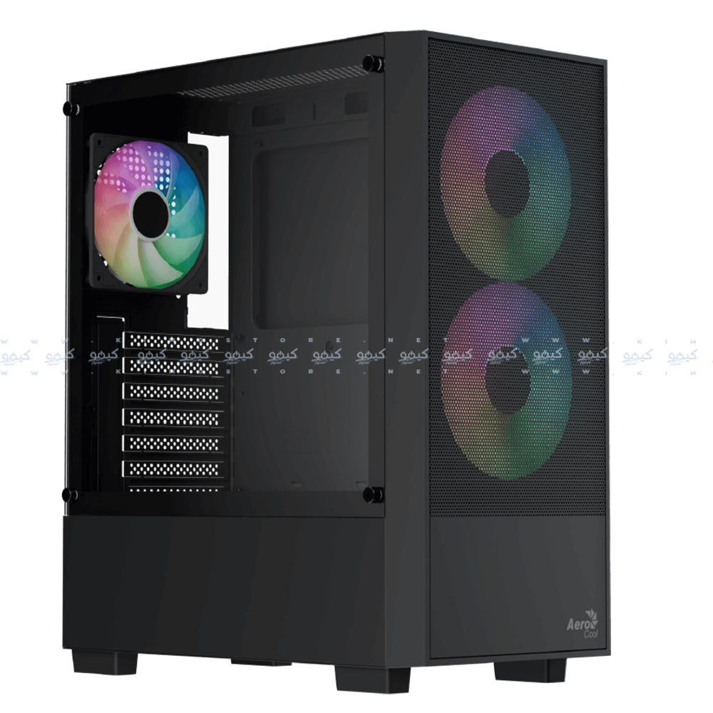 AeroCool B508A Flow ARGB Gaming Mid Tower Case + Lux 80 Plus Bronze Power Supply 550W - Black