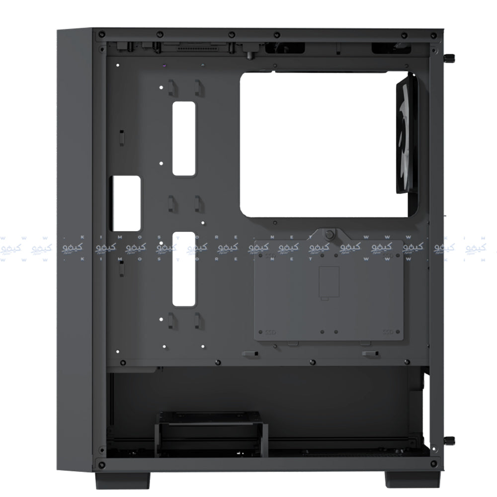 AeroCool B508A Flow ARGB Gaming Mid Tower Case + Lux 80 Plus Bronze Power Supply 550W - Black