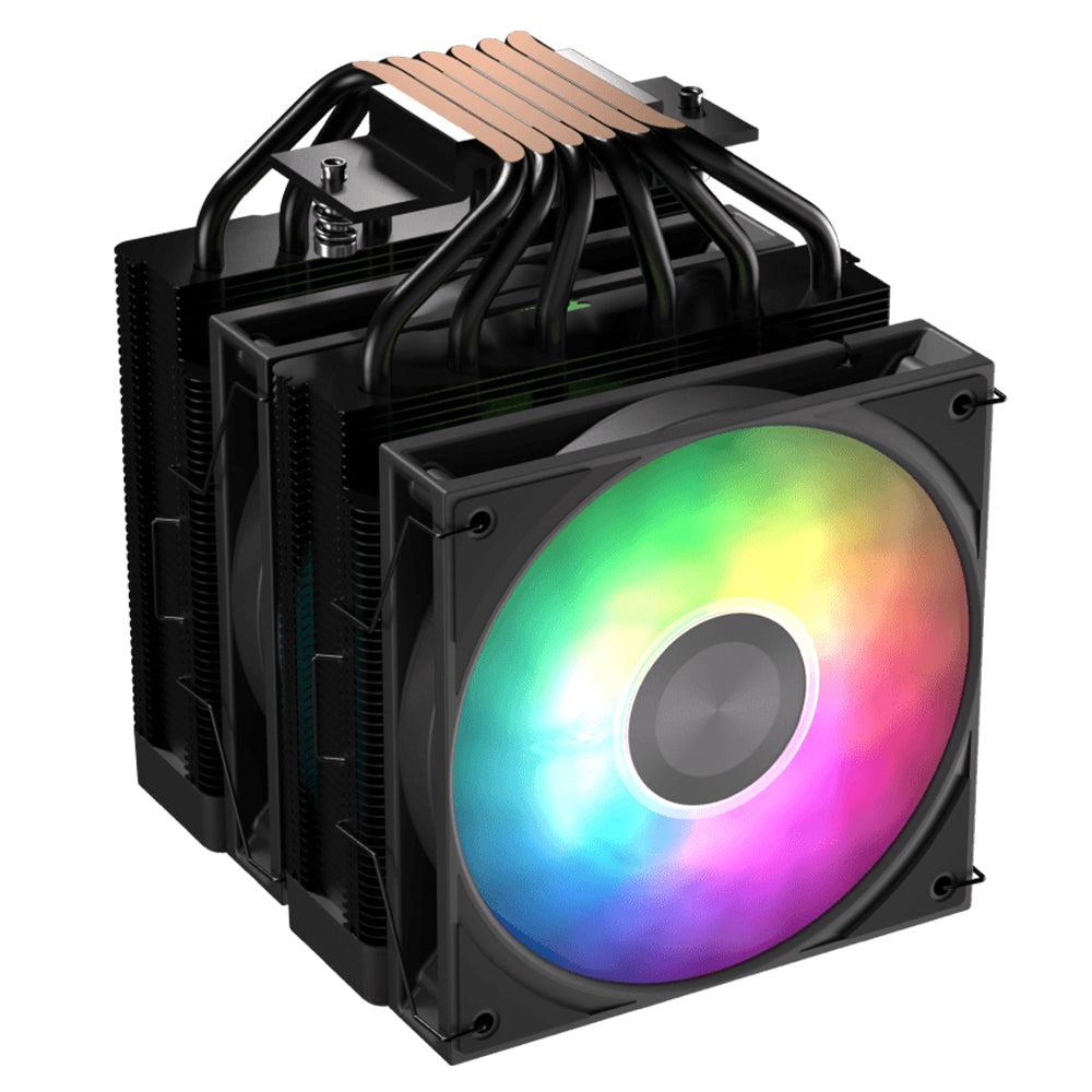 نظام تبريد هوائي للبروسيسور ايروكول Icicle AL60C Dual Tower ARGB - أسود