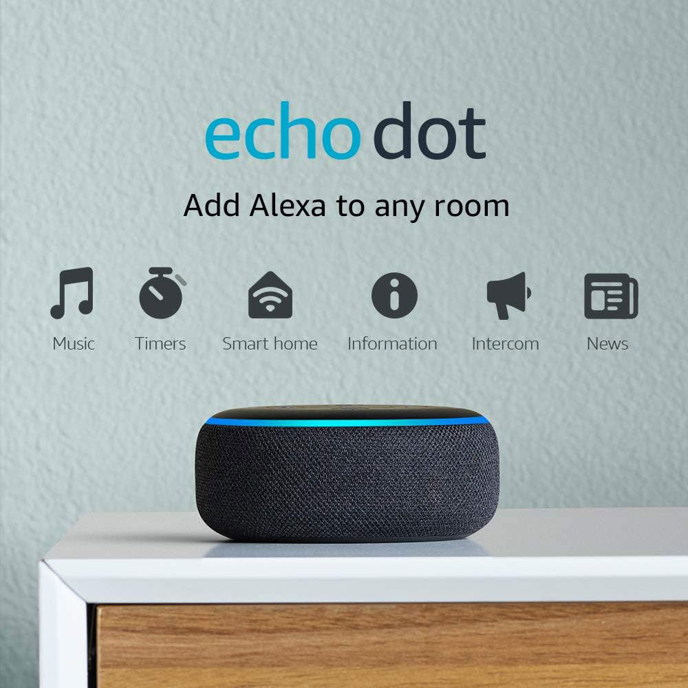 Amazon Echo Dot 3rd Generation Smart Speaker With Alexa - Charcoal