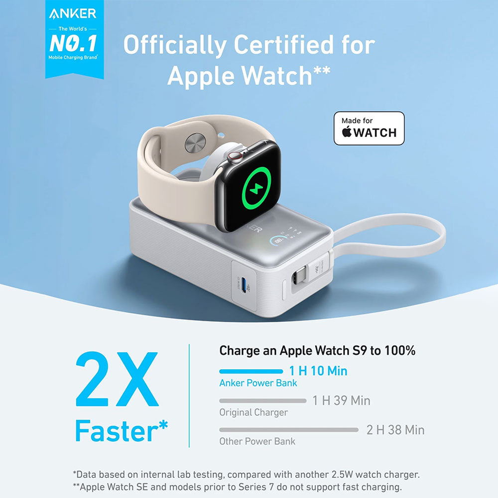 باور بانك انكر MagGo لاسلكي مغناطيسي بمنفذ تايب سي 30 وات 10000 مللي أمبير شحن سريع