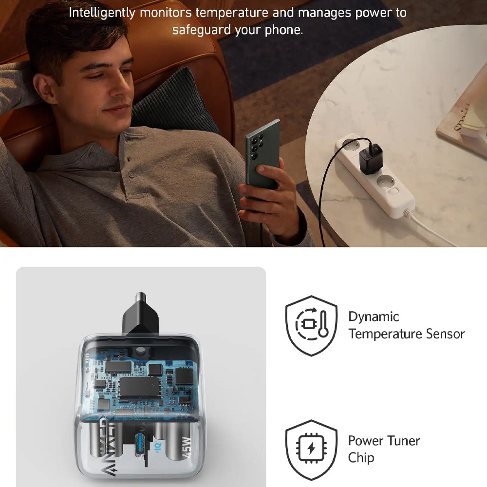 Anker 313 A2643G21 Ace 2 Wall Charger Type-C 45W Fast Charging - White