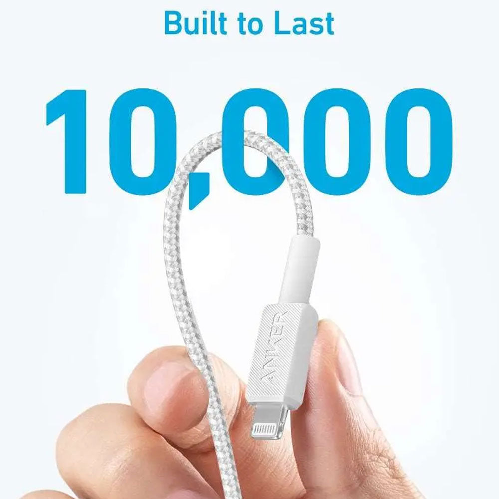 كابل شاحن موبايل انكر تايب سي بمنفذ لايتنينج 60 وات شحن سريع 0.9 متر A81B5H21 - ابيض