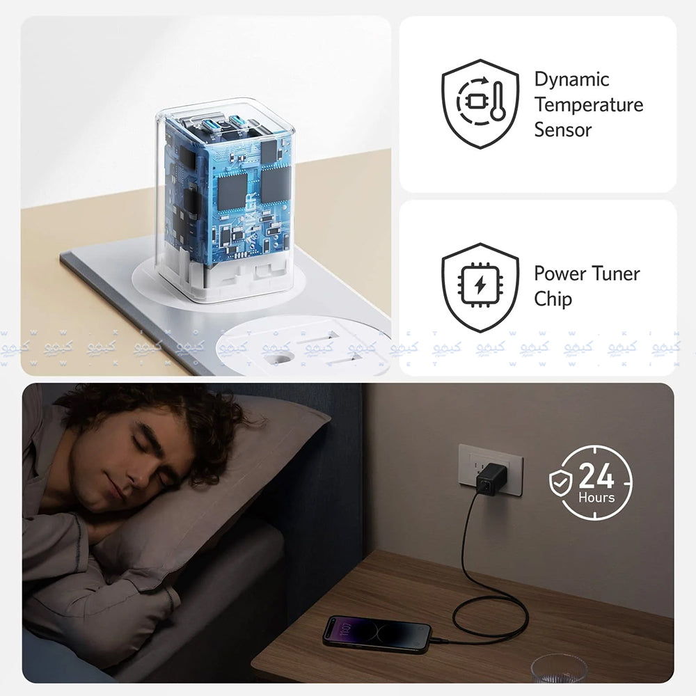 Anker 523 A2039L11 Nano 3 Wall Charger 2x Type-C 47W Fast Charging - Black