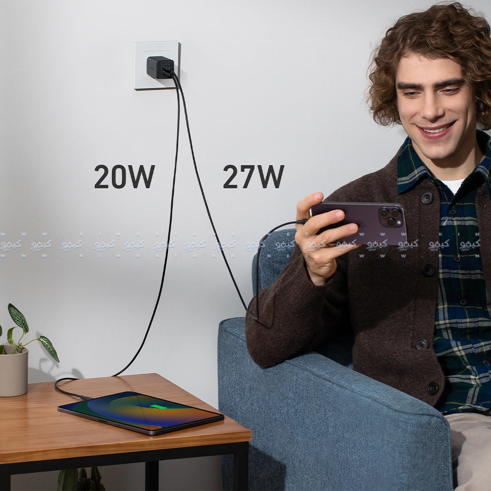 Anker 523 A2039L11 Nano 3 Wall Charger 2x Type-C 47W Fast Charging - Black