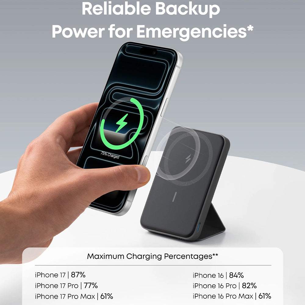 Anker 622 A1614H13 MagGo Magnetic Wireless Power Bank Type-C 12W Fast Charging 5000mAh - Black
