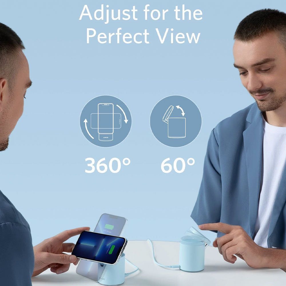 شاحن مغناطيسي لاسلكي انكر 2في1 7.5 وات 623 B2568231 MagGo - أزرق