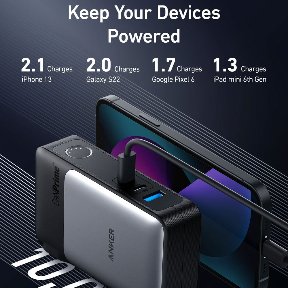 باور بانك انكر بمنفذ يو اس بي + منفذين تايب سي 65 وات 10000 مللي أمبير شحن سريع 733 A1651211