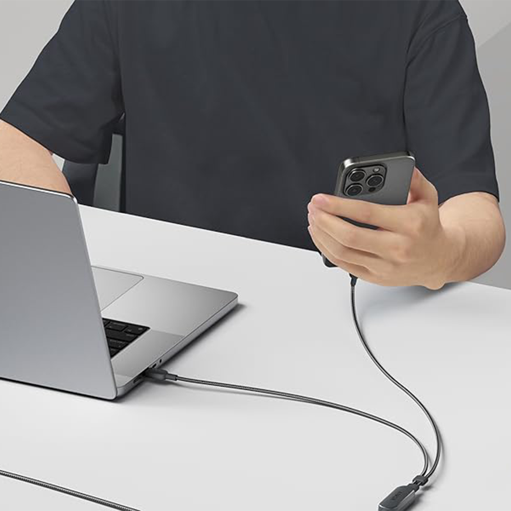 Anker A8895H11 Type-C To 2x Type-C 2in1 Cable 140W Fast Charging 1.2m - Black