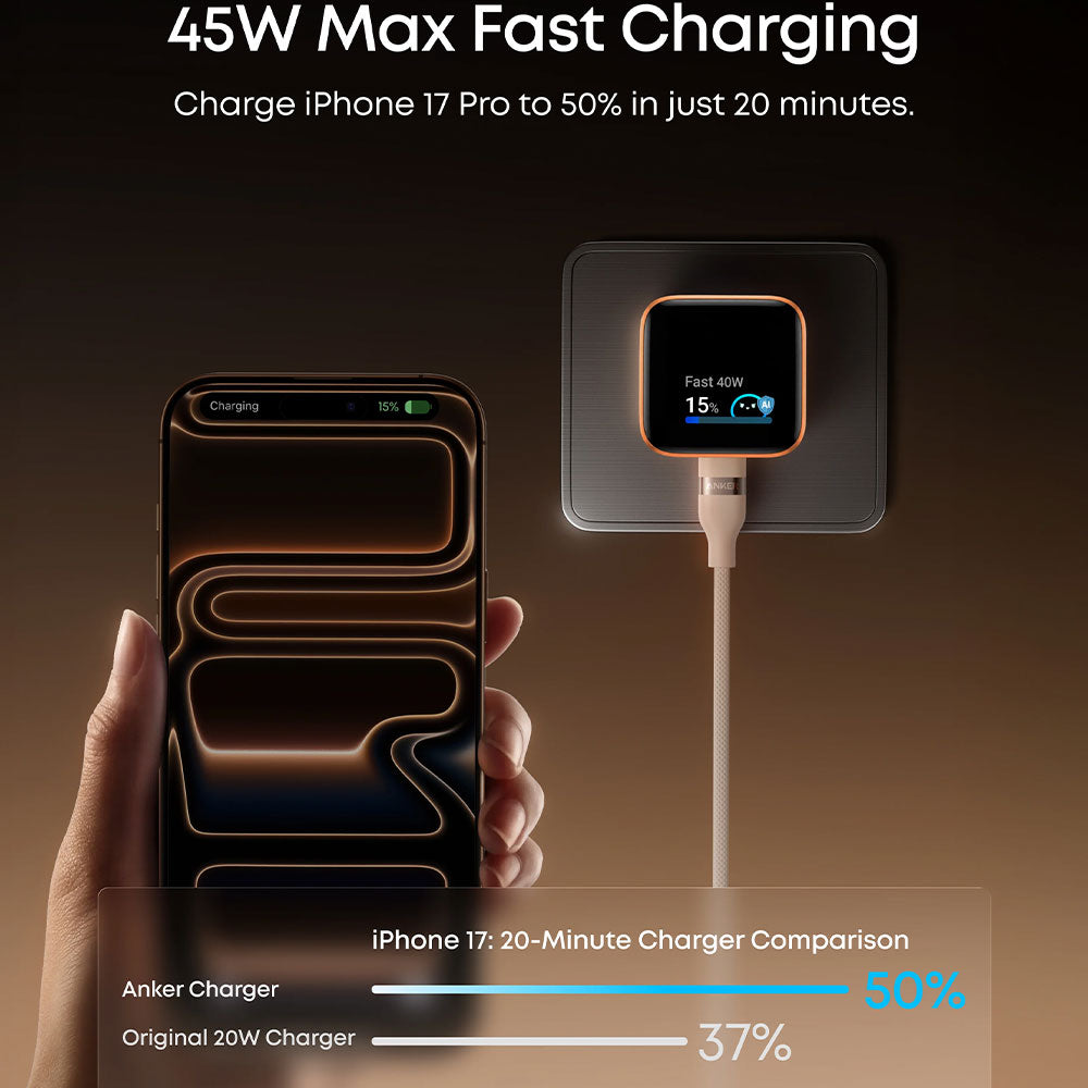 Anker Nano A121DP21 Wall Charger Type-C 45W Fast Charging - White