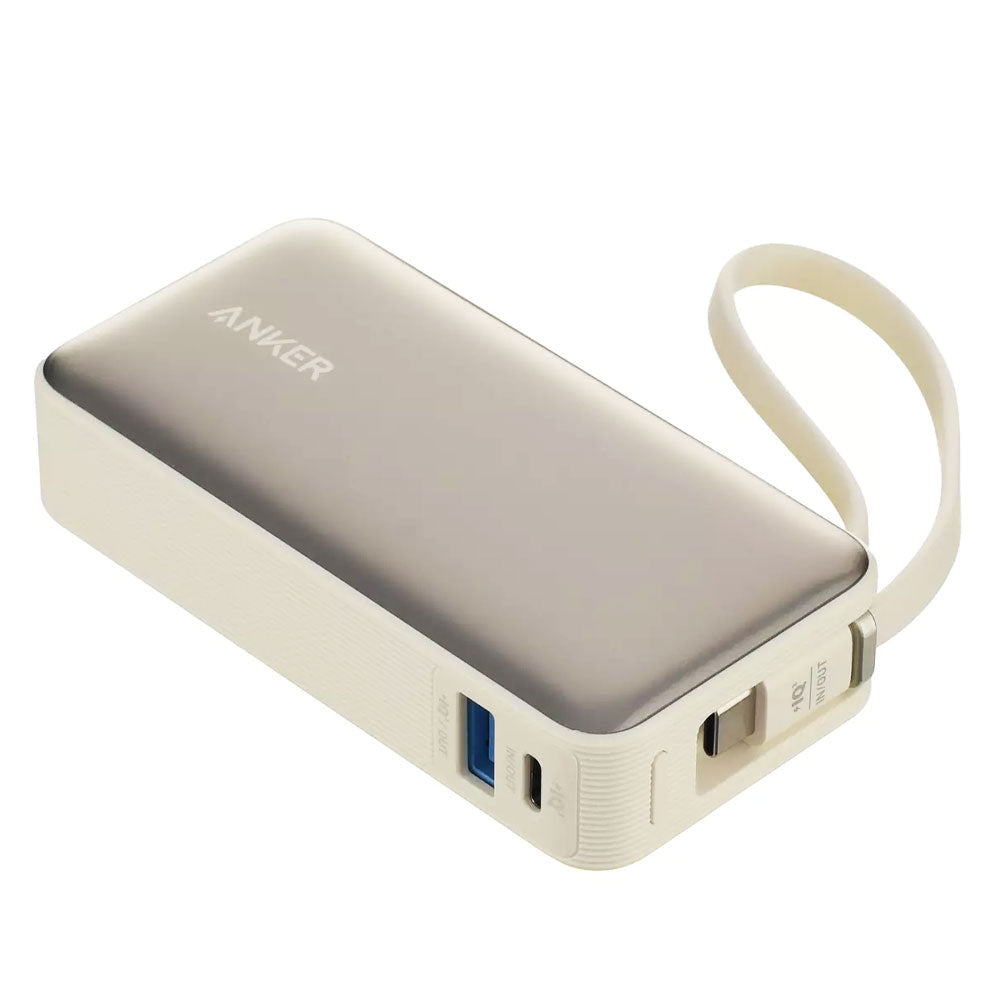 Anker Nano A1259H21 Power Bank USB + Type-C 30W 10000mAh Built-In Type-C Cable - Shell White