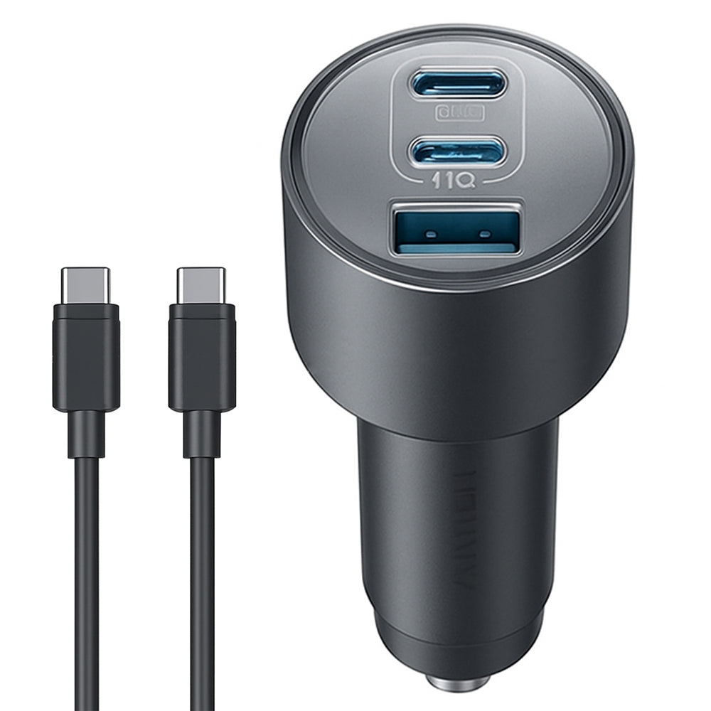 Anker Nano B2737HA1 Car Charger USB + 2x Type-C + Type-C Cable 167.5W Fast Charging
