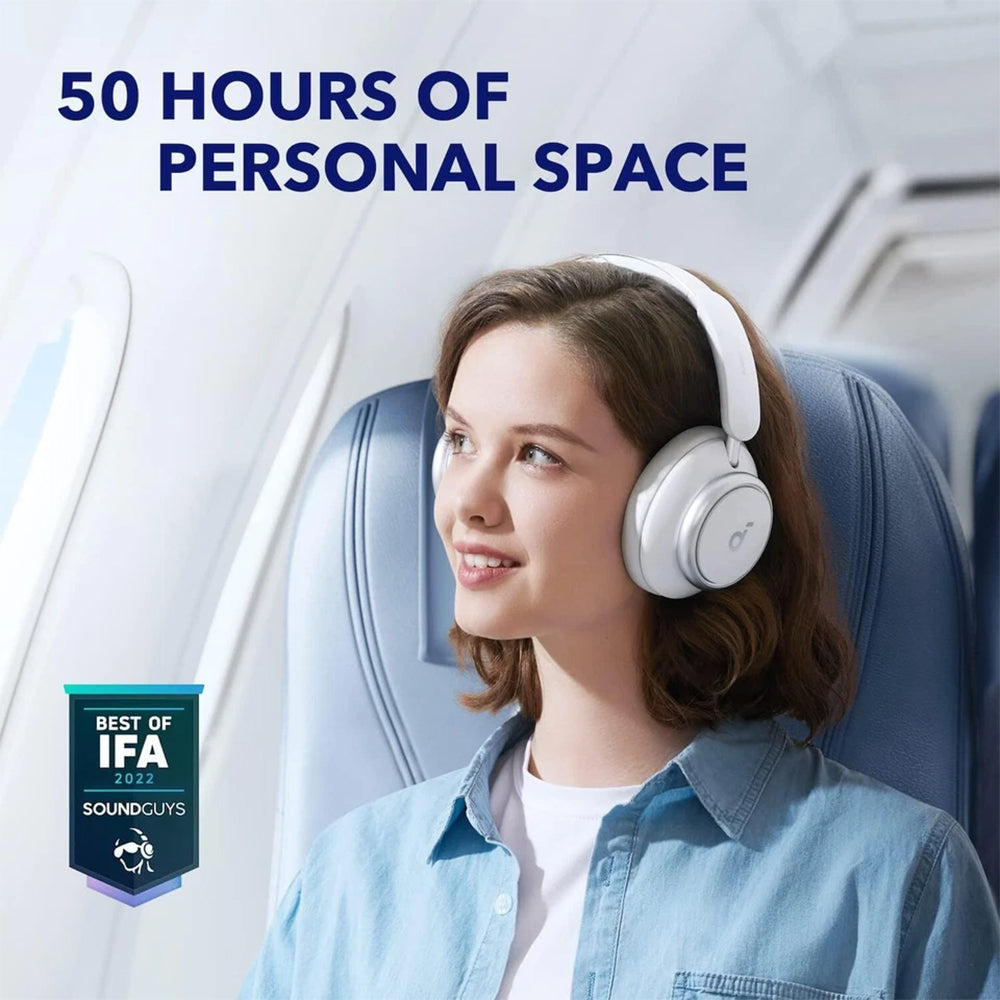 سماعة رأس بلوتوث انكر ساوند كور Space Q45 A3040021 ANC - أبيض (ضمان دولي)