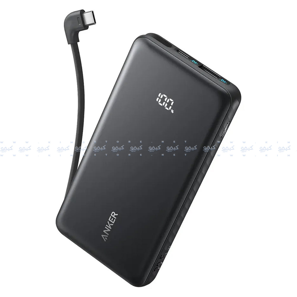 Anker Zolo A110EH11 Power Bank Type-C + USB 22.5W Fast Charging 20000mAh Built in Type-C Cable - Black