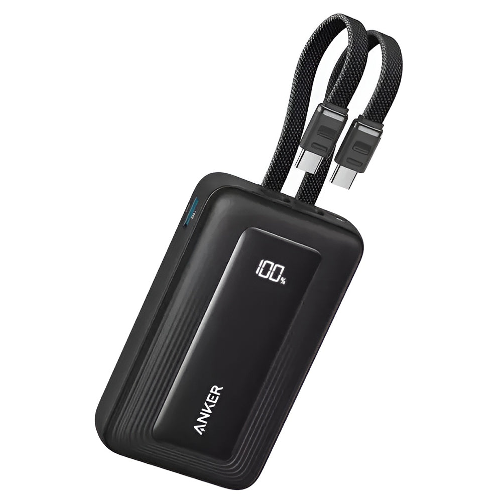 Anker Zolo A110LH12 Power Bank USB + Type-C 35W Fast Charging 10000mAh Built-In Dual Type-C Cable - Black