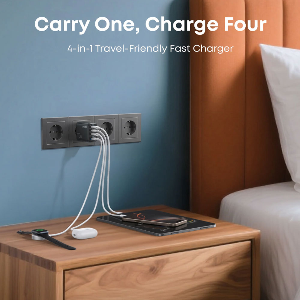 Anker Zolo B121CL11 Wall Charger 3x Type-C + USB + Type-C Cable