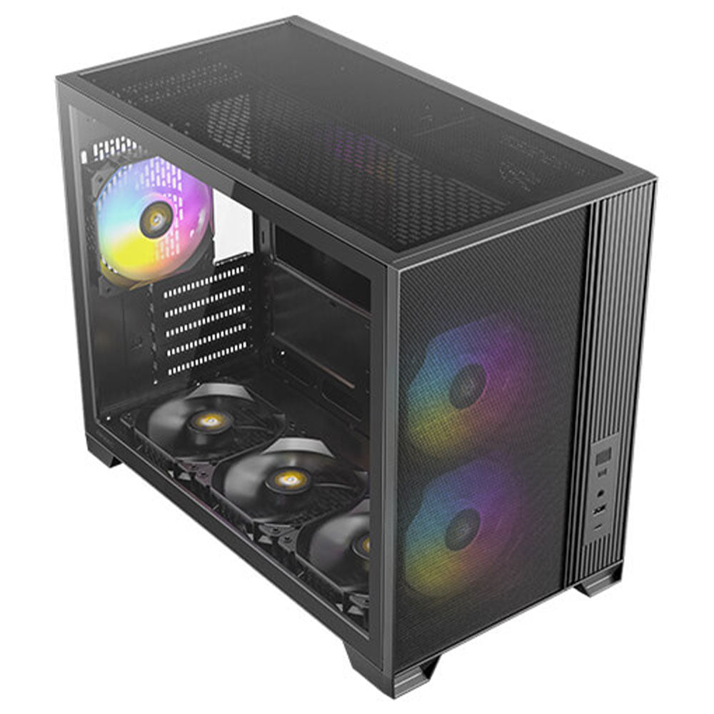 Antec FLUX M ARGB Gaming Micro Tower Case - Black