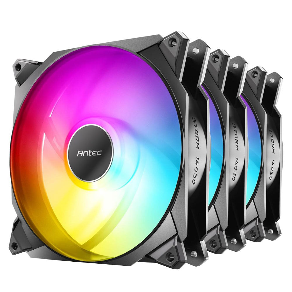 مروحة كيسه انتيك 3 قطع STORM T3 140 ARGB - أسود