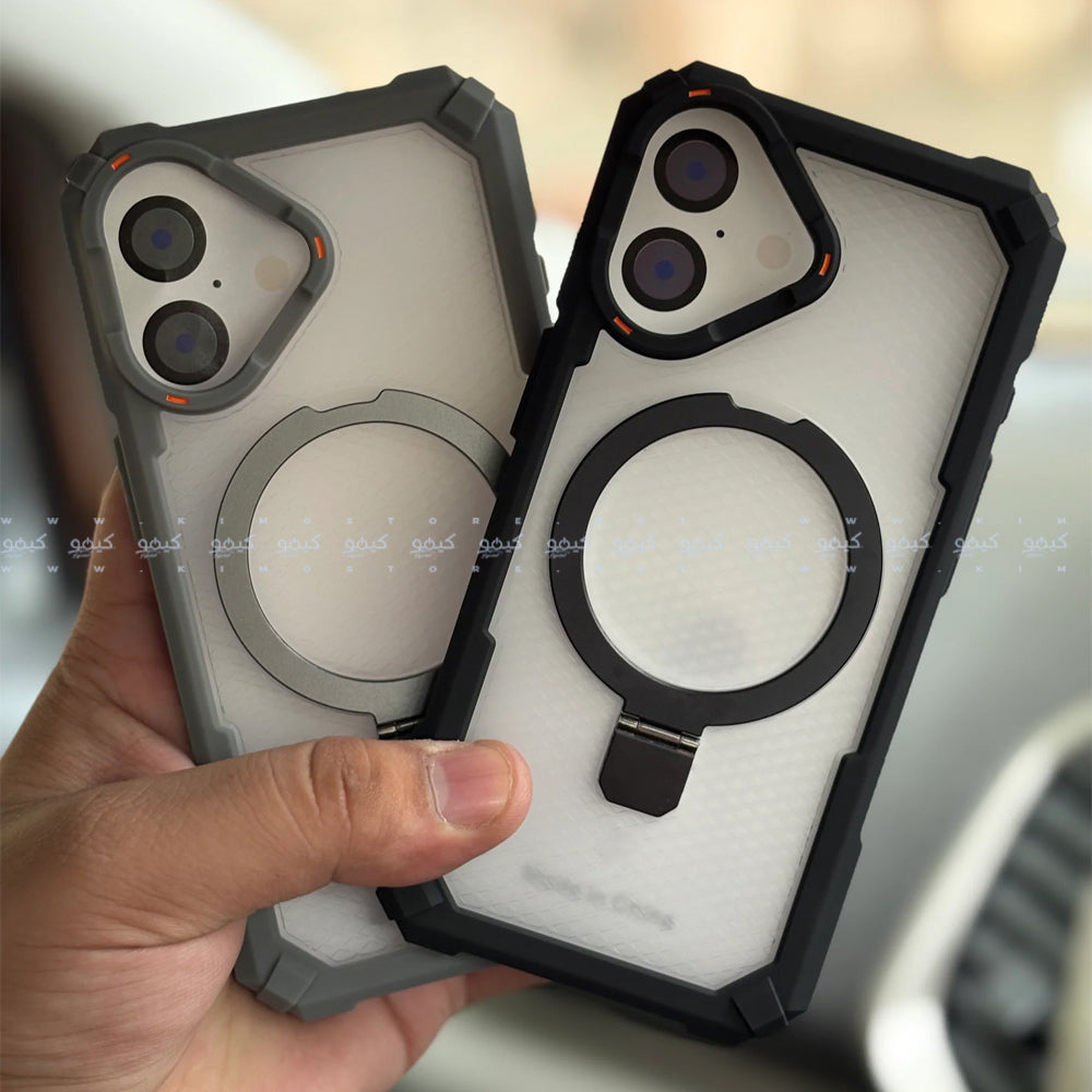 كفر موبايل شفاف مغناطيسي ماى تشويس مع ستاند ايفون