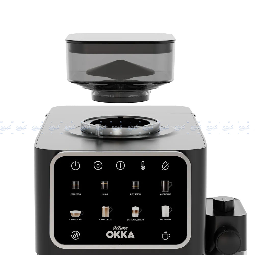 Arzum OKKA Barista Pro Fully Automatic Espresso Coffee Maker OK0042-05 1400W - Black Chrome