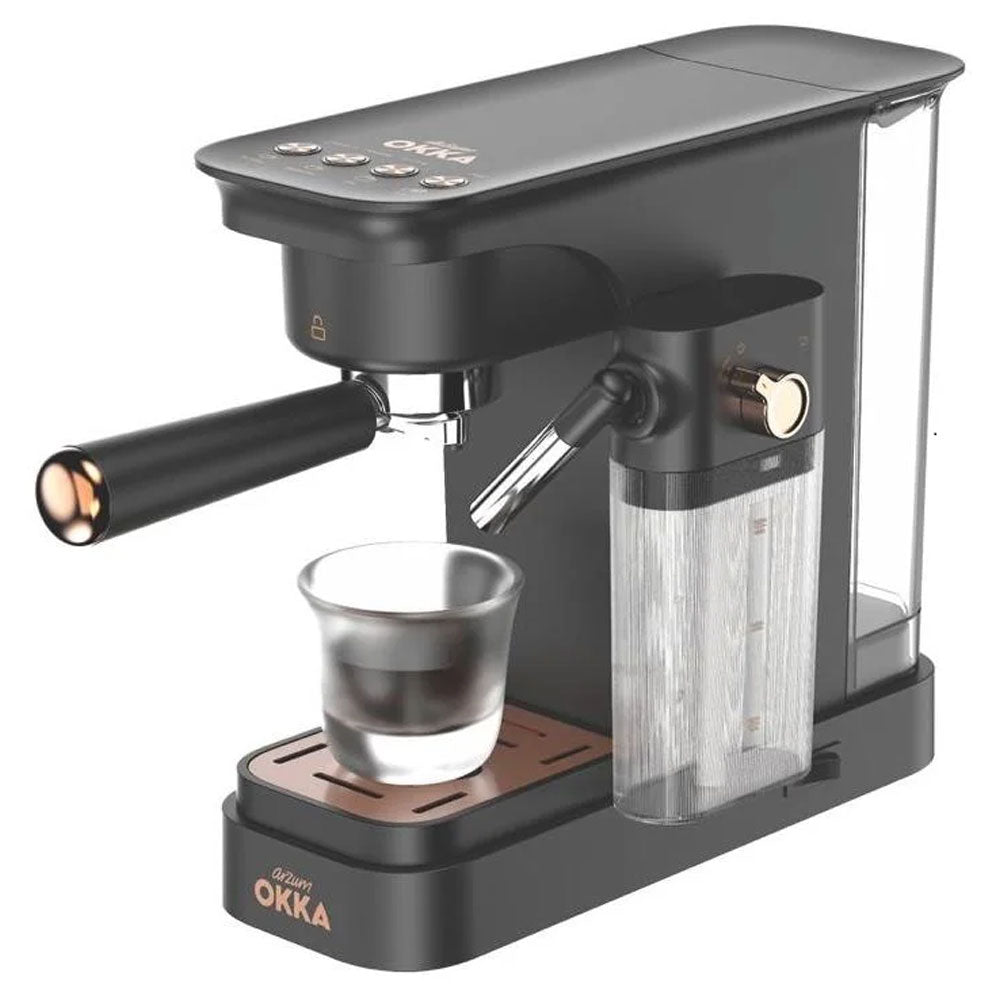 ماكينة قهوة الإسبريسو أرزوم أوكا سيمي اوتوماتيك 1400 وات Barista Solo OK0060-04 - أسود نحاسي