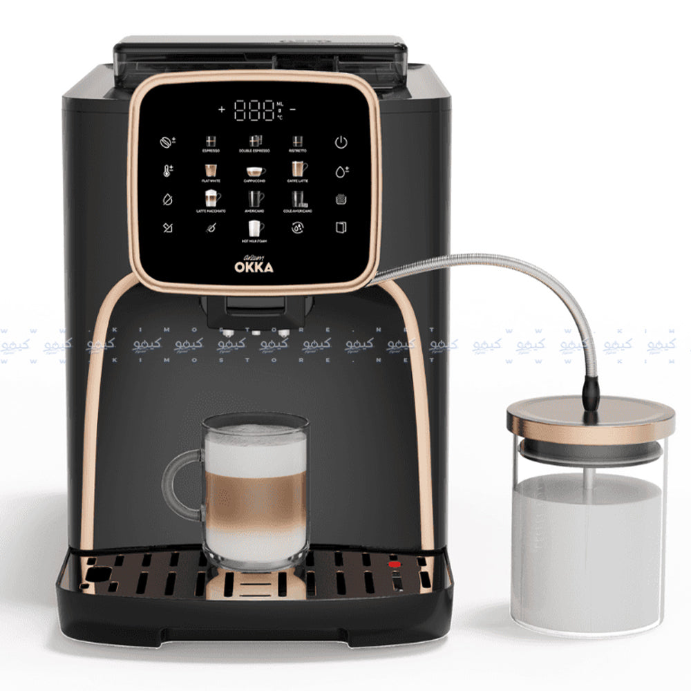 ماكينة قهوة الإسبريسو أرزوم أوكا فول اوتوماتيك 1450وات Pro M OK0028-04 - اسود نحاسي