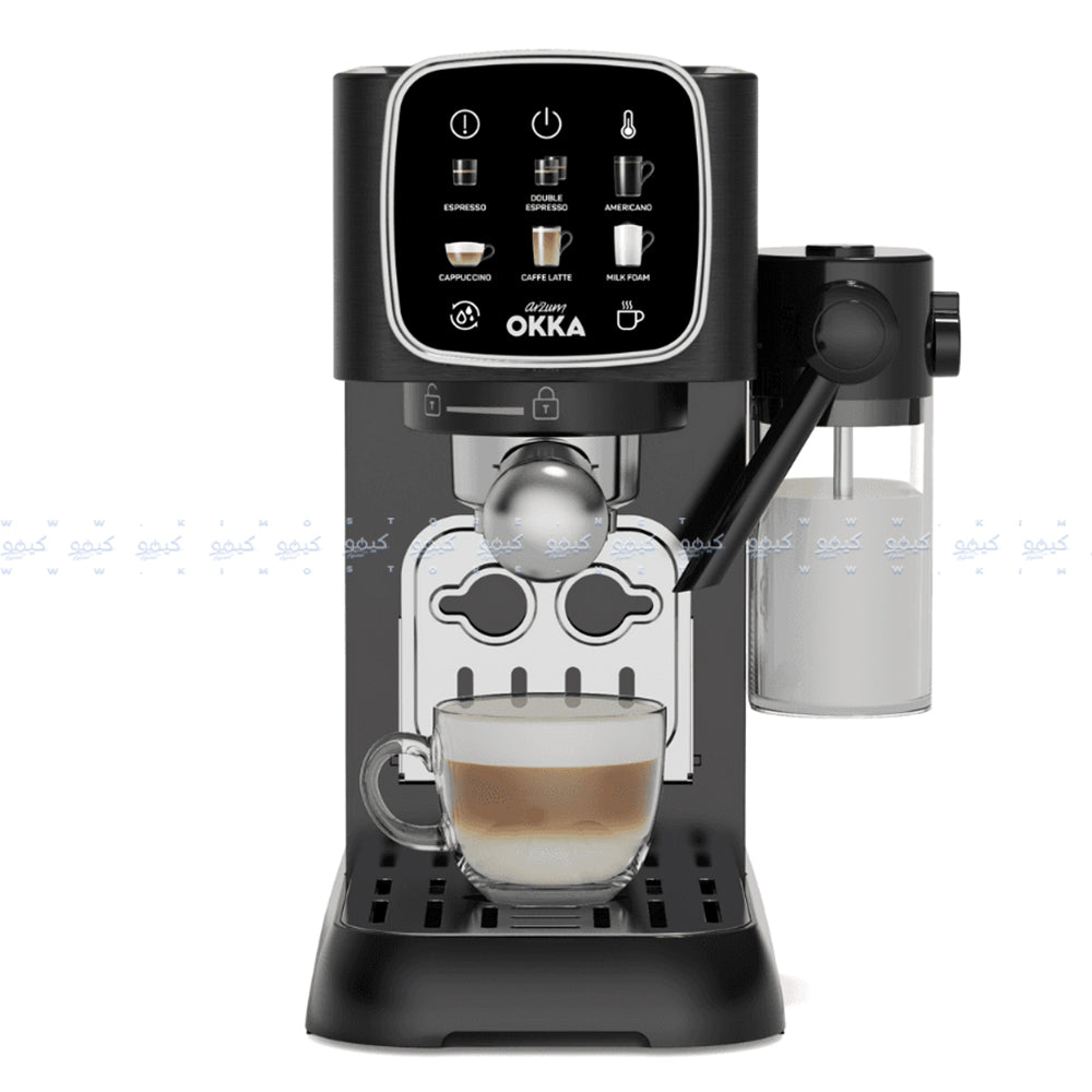 Arzum OKKA Solo M Semi Automatic Espresso Coffee Maker OK0032-05 1628W - Black Chrome