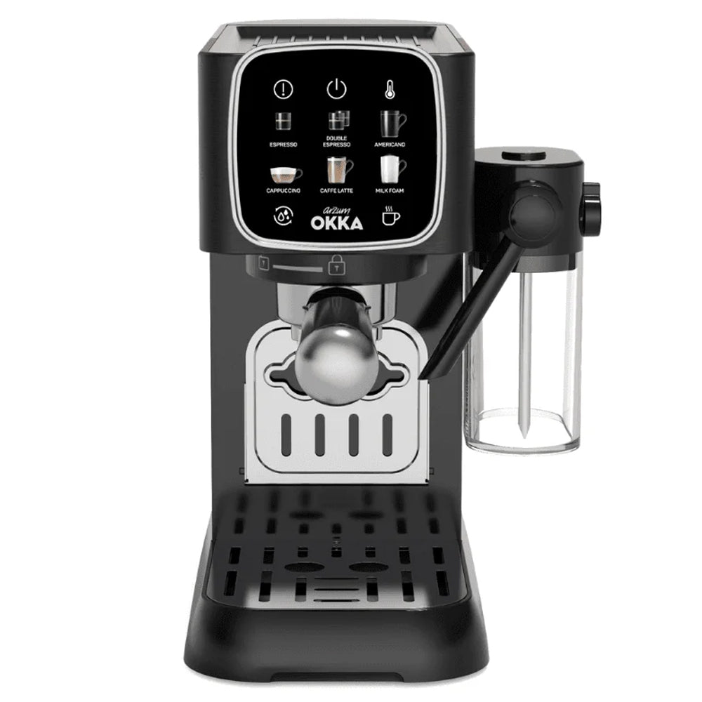 Arzum OKKA Solo M Semi Automatic Espresso Coffee Maker OK0032-05 1628W - Black Chrome